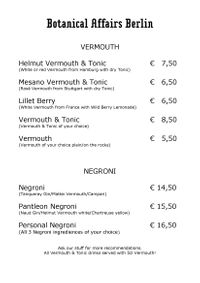 Gin Vermouth Bar Berlin-Mitte - BOTANICAL Affairs